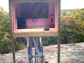 Trail camera view of the newly wired enclosure