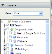 Google Earth layers detail