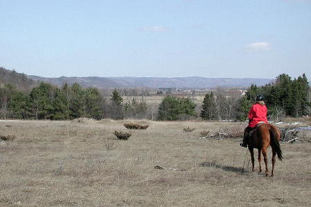 Katharine and Drum survey their domain looking east